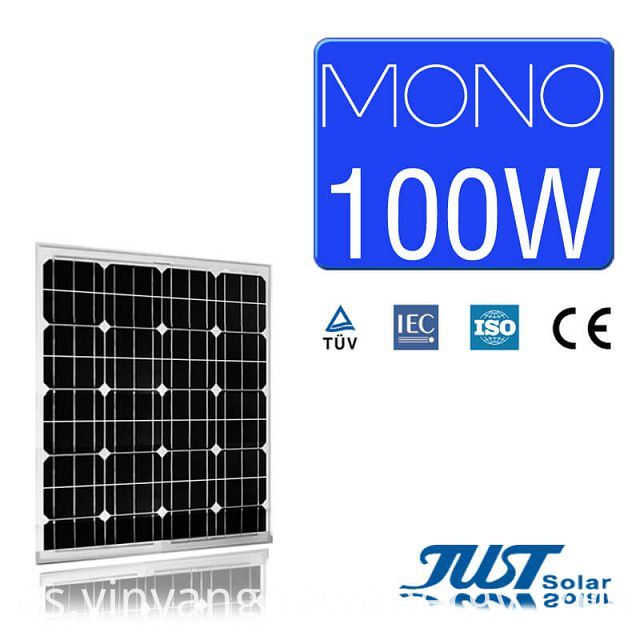 Bonito sistema solar mono diseño de 100 vatios en precio inferior